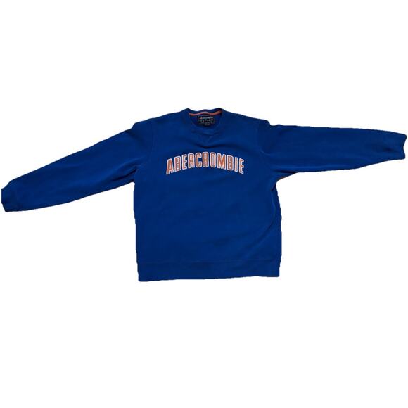 Vintage Blue And Orange Abercrombie & Fitch Spell Out Embroidered Sweatshirt Med - Picture 1 of 7